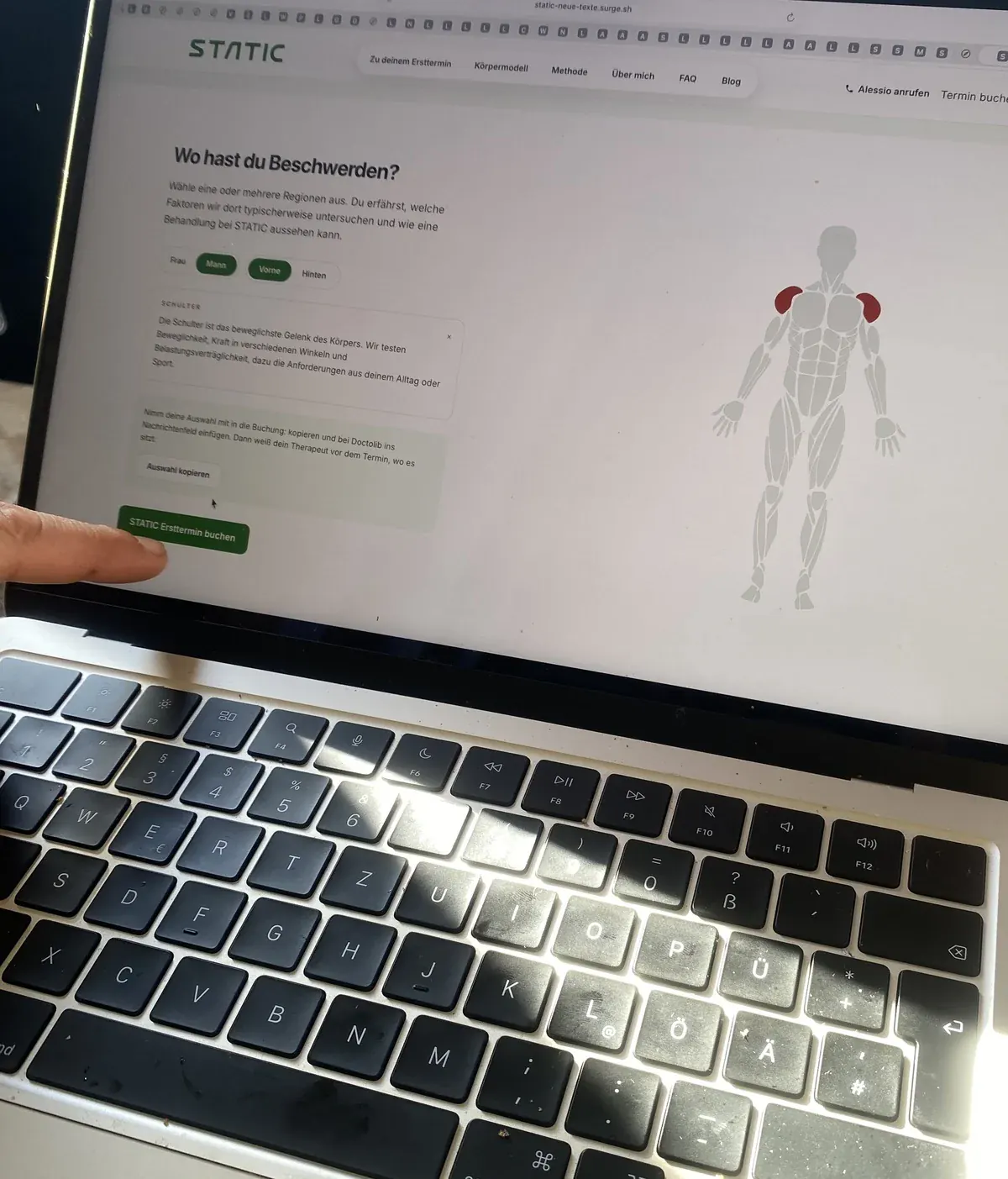 Funnelaufbau, Terminbuchung auf einer Kundenwebsite von Wolbach Webdesign aus Essen