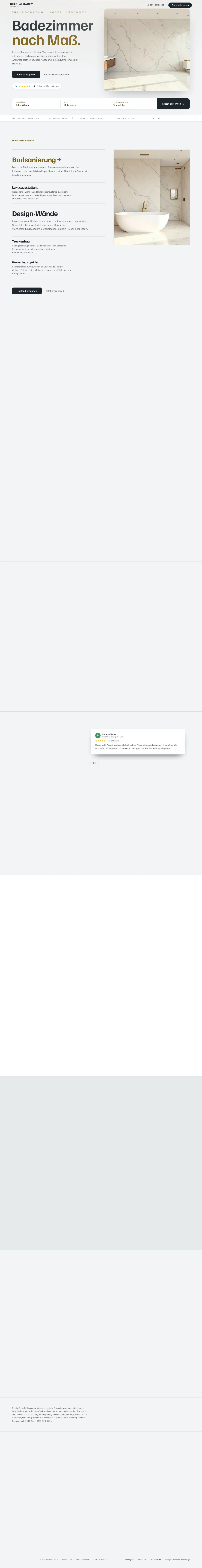 Website Badsanierung Lüneburg, Nikolai Carev von Wolbach Webdesign